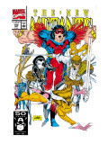 New Mutants 100 Cover: Warpath, Feral, Domino, Shatterstar and New Mutants Poster by Liefeld Rob