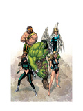 Incredible Hulk 109 Cover: Hulk, Namora, Hercules, Angel, Black and Carmilla Posters by Carlo Pagulayan