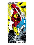 Marvel Comics Retro: The Invincible Iron Man Comic Panel, Fighting, Charging and Smashing - Zung! Giclee Print
