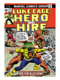Marvel Comics Retro: Luke Cage, Hero for Hire Comic Book Cover 14, Fighting Big Ben Print