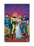 New Avengers 8 Cover: Captain America, Sentry, Mr. Fantastic, Thing, Iron Man and Spider-Man Posters by David Finch