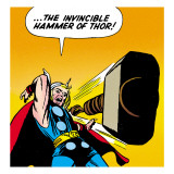 Marvel Comics Retro: Mighty Thor Comic Panel, Throwing Hammer Kunstdrucke