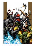 Ultimate Spider-Man 71 Cover: Spider-Man, Wolverine, Green Goblin and Hulk Print by Mark Bagley