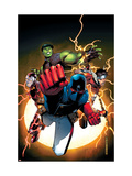 The Young Avengers 1 Cover: Patriot, Hulkling, Wiccan, Iron Lad, Asgardian and Young Avengers Affiches par Jim Cheung