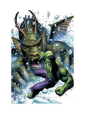 Hulk Vs. Fin Fang Foom 1 Cover: Hulk and Fin Fang Foom Print by Jim Cheung