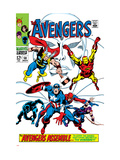 Giant-Size Avengers 1 Cover: Thor, Iron Man, Captain America and Black Panther Prints by John Buscema