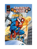 Fantastic Four #574 Cover: Spider-Man, Franklin Richards and Human Torch Pósters por Alan Davis