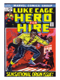 Marvel Comics Retro: Luke Cage, Hero for Hire Comic Book Cover 1, Origin Prints