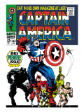 Marvel Comics Retro: Captain America Comic Book Cover 100, with Black Panther, Thor, Namor, Wasp Poster
