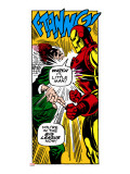 Marvel Comics Retro: The Invincible Iron Man Comic Panel, Fighting Stretched Canvas Print