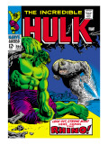 Marvel Comics Retro: The Incredible Hulk Comic Book Cover 104, with the Rhino Prints
