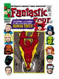 Marvel Comics Retro: Fantastic Four Family Comic Book Cover 54, Featuring the Human Torch Posters