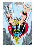 Marvel Comics Retro: Mighty Thor Comic Panel, Flying Affiches