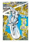 Marvel Comics Retro: Silver Surfer Comic Panel, Over the City Láminas Marvel Comics Retro: Silver Surfer Comic Panel, Over the City Láminas