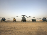 US Military Vehicles and Aircraft Lined Up on the Taxiway at Camp Speicher, Iraq Photographic Print