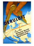 Deruluft German Airline Poster Póster