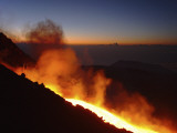 Mount Etna Lava Flow in Morning Dawn, Sicily, Italy Photographic Print