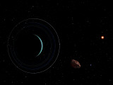 Uranus and Most of its Nine Major Rings Along with the Distant Sun and an Inner Satellite Photographic Print