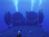 Dual Dry Deck Shelters Mounted to the Deck of Uss Kamehameha Photographie