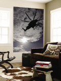 Low Angle View of a Ch-53E Super Stallion Helicopter in Flight Mural