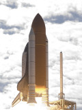 Space Shuttle Atlantis Lifts Off from its Launch Pad at Kennedy Space Center, Florida Lámina fotográfica