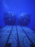 Dual Dry Deck Shelters Mounted to the Deck of Uss Kamehameha Fotografisk tryk Dual Dry Deck Shelters Mounted to the Deck of Uss Kamehameha Fotografisk tryk