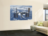 International Space Station in Orbit Above the Earth Wall Mural