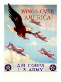 WWII US Army Air Corps 'Wings Over America' Plakaty