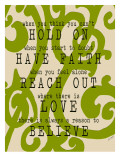 Hold on Green Swirl Póster por Lisa Weedn