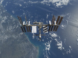 International Space Station in Orbit Above the Earth Lámina fotográfica International Space Station in Orbit Above the Earth Lámina fotográfica