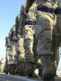 Iraqi Air Force Recruits March in a Pass in Review Parade During their Graduation Ceremony Photographic Print