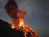 Stromboli Eruption, Aeolian Islands, North of Sicily, Italy Photographic Print