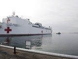 The Military Sealift Command Hospital Ship Usns Comfort Pulls Away from Canton Pier Photographic Print