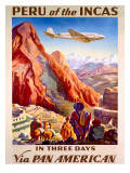 Découvrez le Pérou des Incas en trois jours avec Pan American - Affiche de voyage vintage Posters