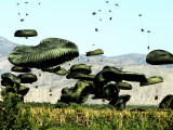 Bundles of Food and Water are Air Delivered to the Outlying Area of Port-Au-Prince, Haiti Photographic Print