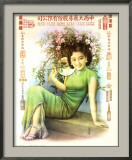 Shanghai Lady in Green Dress Prints
