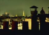 Eiffel Tower Seen from the Roofscape of Paris Prints by Franck Charel