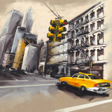 New York, Feu Rouge I Prints by Sandrine Blondel