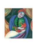Girl with Cat II Kunstdrucke von Franz Marc