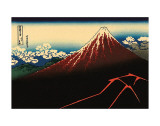 Lightning Below the Summit Poster von Katsushika Hokusai