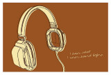Lunastrella Headphones Plakaty autor John Golden