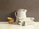 White Can and White Cloths Affiche par Willem de Bont