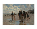 Fishing for Oysters at Cancale, c.1878 Poster von John Singer Sargent