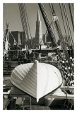 Lifeboat and San Francisco Skyline Affiches par Christian Peacock