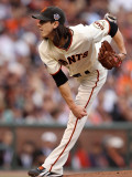 Texas Rangers v San Francisco Giants, Game 1: Tim Lincecum Photographie par Jed Jacobsohn