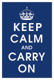 Keep Calm (navy) Poster