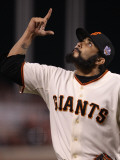 Texas Rangers v San Francisco Giants, Game 1: Sergio Romo Photographic Print by Ezra Shaw