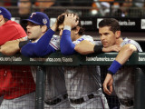 Texas Rangers v San Francisco Giants, Game 1: Michael Young, Ian Kinsler Photographie par Ezra Shaw