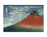 Red Fuji Poster van Katsushika Hokusai