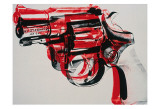 Pistole, ca. 1981-1982 (Schwarz und Rot auf Weiß) Poster von Andy Warhol